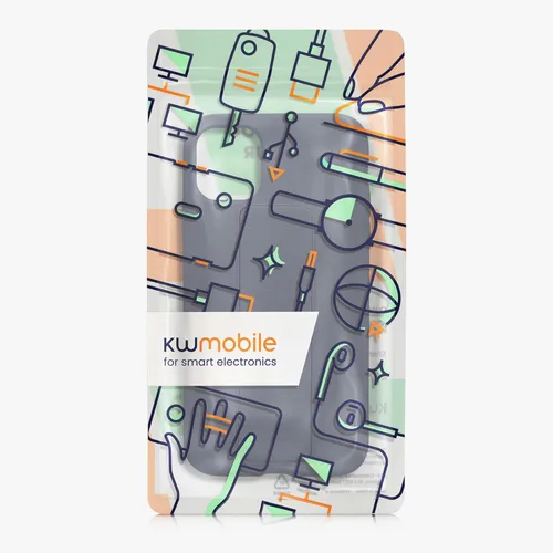 Miniatura 7 de kwmobile Funda compatible con Apple iPhone 11 - Funda con correa de mano y revestimiento de silicona TPU suave - Arándano Azul (Arándano)
