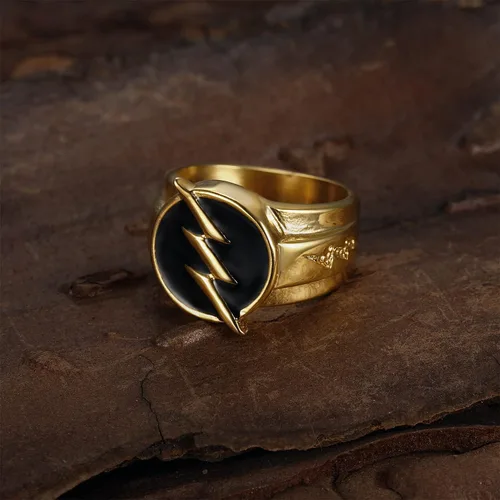 Miniatura 3 de PAURO Anillo de fiesta de acero inoxidable para hombre, diseño de perno de trueno