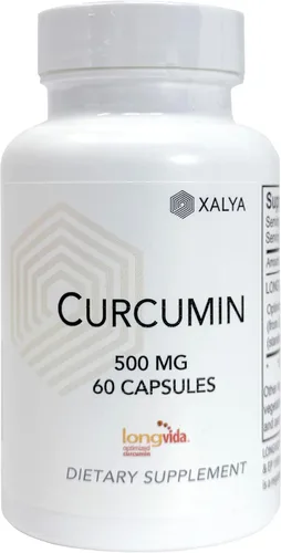 Longvida Curcumina 500 mg 60 cápsulas – Alta absorción 285 veces más suplemento de curcumina biodisponible sin OMG, vegano y sin gluten, 60 porciones