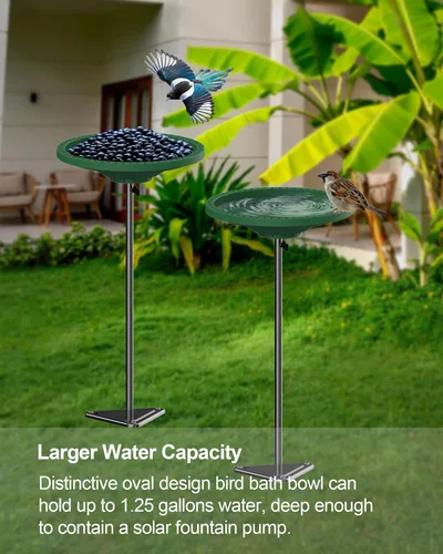 Miniatura 6 de Baños para pájaros para exteriores resistentes, 38.5 pulgadas desmontables para el jardín, cuenco de baño de pájaros spa y comedero de pájaros