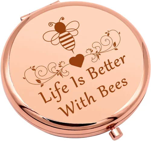 Miniatura 8 de Regalo de abeja para mujeres, regalos para amantes de las abejas de la miel, regalos para niñas, regalos inspiradores, espejo de maquillaje compacto