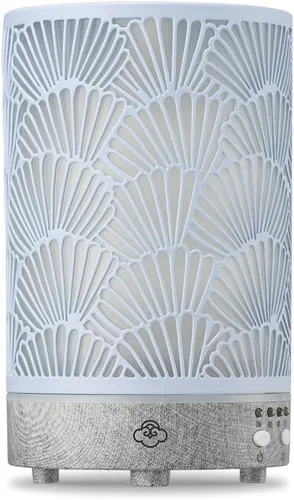 Serene House Shell, difusor ultrasónico de niebla fría de aceite esencial, luz LED calmante de 7 colores, control de temporizador, apagado
