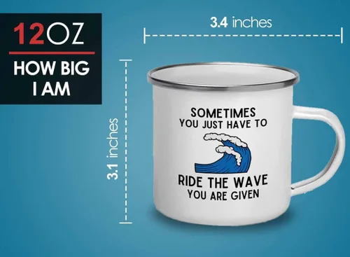 Miniatura 4 de Taza de surfing camper de 12 onzas – Ride the wave – Regalos para entusiastas del surf, deportes acuáticos, tabla de surf, atletismo, pasatiempos