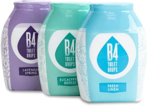 B4 - Gotas desodorizantes para inodoro y baño, 3 unidades, botellas de 2 onzas (paquete variado)