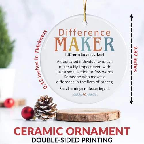Miniatura 2 de Ornamento de Definición Diferenciador – Regalo Inspirador de Ornamento Navideño para Hombres, Mujeres, Jefe, Líder, Entrenador, Maestro, Colegas