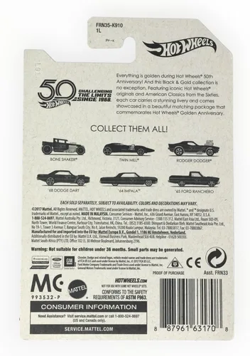 Miniatura 2 de Hot Wheels Twin Mill, negro y dorado Serie 50 Aniversario