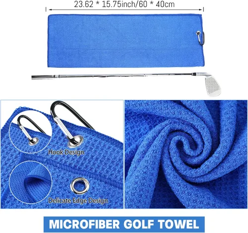 Miniatura 6 de Kit de limpieza de golf de 5 piezas, toalla de golf, cepillo retráctil para palos de golf, sacapuntas de ranura para ranuras U y V, herramienta