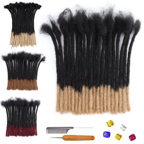 Miniatura 7 de 0.2 in y 0.2 in de ancho, 4-14 pulgadas de 10, 30, 60, 100 hebras de extensiones de cabello humano 100% real para hombres/mujeres/niños, paquetes