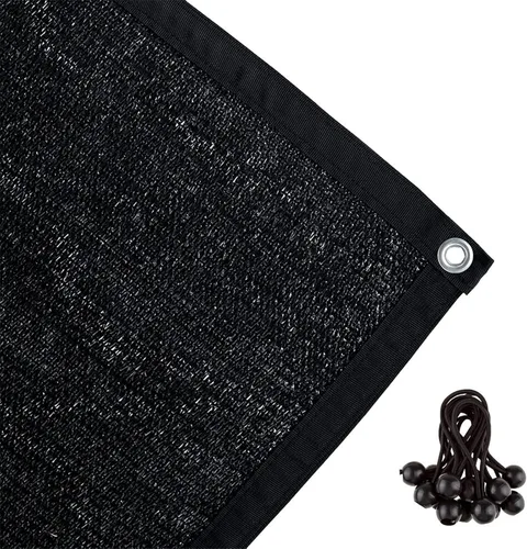 Miniatura 9 de Shatex Tela de sombra para plantas del 90% de 6' x 8' con ojales para toldo de pérgola y dosel, color negro, 12 bolas elásticas