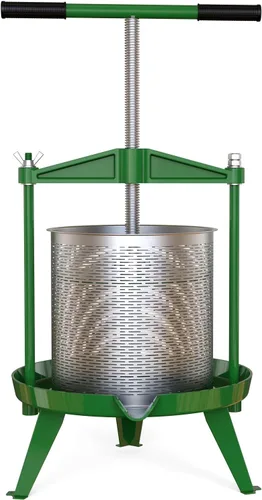 Miniatura 8 de Prensa de Vino de Frutas Verdes 2.38 Gal - Asa en T resistente y viga transversal, exprimidor de acero inoxidable para manzana, uva, elaboración