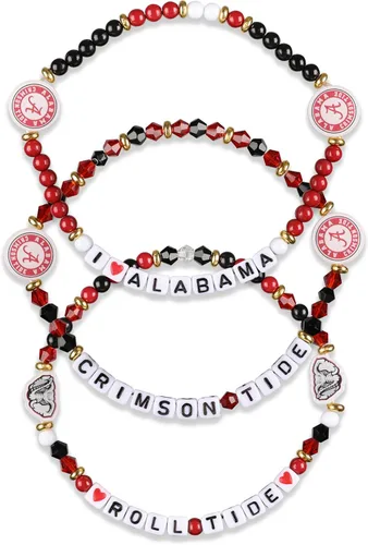Miniatura 67 de FOCO NCAA unisex-adulto Paquete de 3 Pulseras de la Amistad con Cuentas con Logotipo de Equipo Universitario de la NCAA Oficialmente Licenciadas
