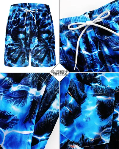 Miniatura 114 de TUNEVUSE Conjunto de camisas y pantalones cortos hawaianos para hombre, 2 piezas, trajes de playa con estampado de flores, traje tropical de verano