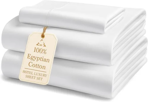Miniatura 73 de Lane Linen Sábanas 100% de algodón egipcio, tamaño King, naturalmente transpirables y duraderas, cómodas para el invierno, ultra suaves, comodidad
