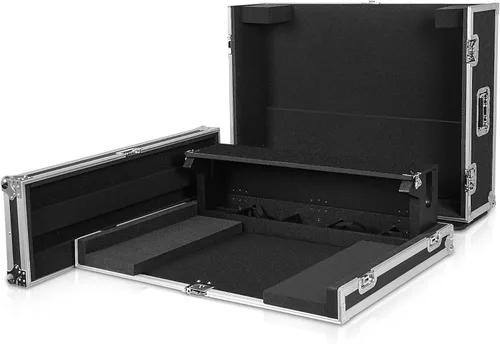 Miniatura 2 de Sound Town ATA - Funda mezcladora de madera contrachapada con protección interior de espuma, Doghouse y ruedas giratorias para consola mezcladora