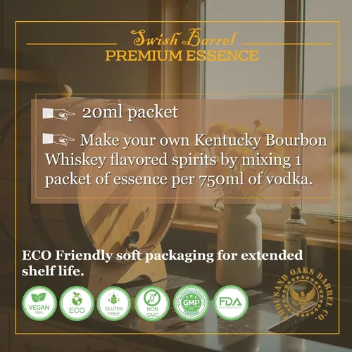 Miniatura 3 de Kentucky Bourbon Whisky Aromoring Essence (paquete de 5), paquetes de recambio de sabor a licor para kits Bootleg y envejecimiento en barrica