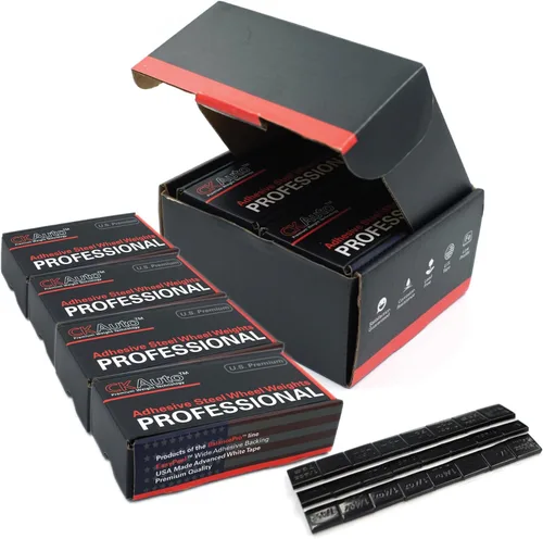 CKAuto 4 cajas, 960 unidades, 0.25 onzas, color negro, adhesivo adhesivo en las ruedas, cinta EasyPeel para automóviles, camiones, SUV y