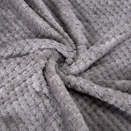 Miniatura 5 de Manta afelpada de vellón para adultos, niños pequeños, unisex, mantas suaves y cálidas para cama, sillón, sofá, viajes, exteriores y campamento Gris