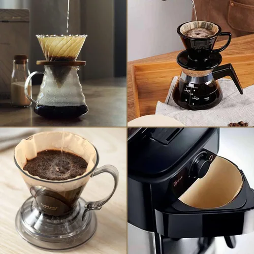 Miniatura 6 de BYKITCHEN Filtros de café en cono, juego de 200 unidades, tamaño 2, papel de cono de filtro de café, filtros de papel natural sin blanquear