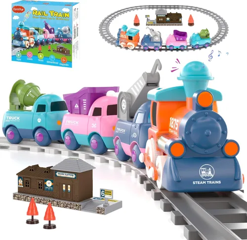 Juego de tren para niños pequeños, juguete de tren eléctrico para niños de 3 a 5 años, juego de trenes de Navidad para niños de 4 a 8 años con