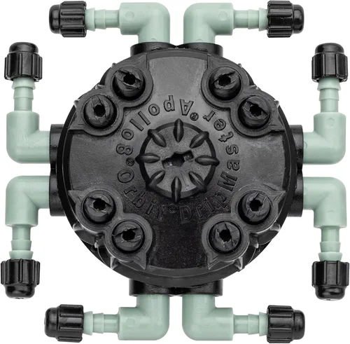 Miniatura 5 de Orbit Paquete de 2 colectores de riego por goteo de 8 puertos de flujo ajustable para tubo de 1/4" - 61008P