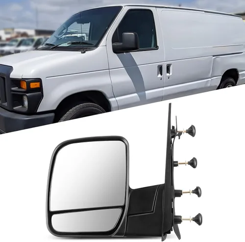 Miniatura 41 de Juego de montaje de espejos laterales Compatible con 1987-2002 para Jeep Wrangler con puerta media, plegable manual, espejo negro manual texturizado