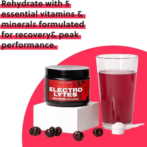 Miniatura 4 de Perfect Keto Polvo de hidratación de electrolitos Apoya la hidratación, la recuperación y el sistema inmunológico saludable Sin azúcar, bajo