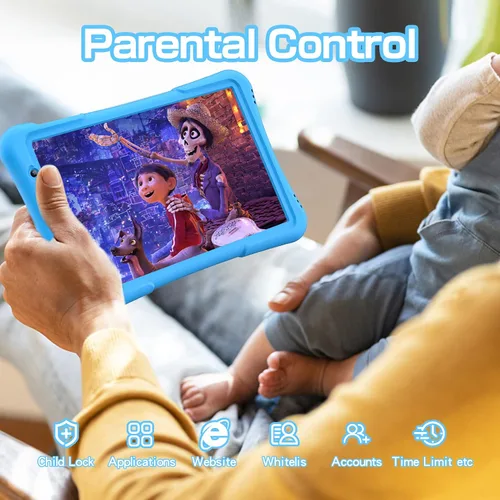 Miniatura 5 de PRITOM Tableta para niños de 10 pulgadas Android 14, 32GB, Quad-Core, 6000mAh, pantalla IPS HD grande, WiFi 6, cámara dual, Bluetooth, Tableta