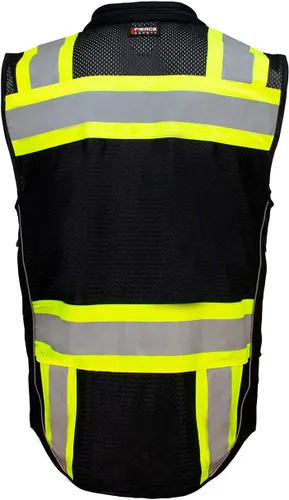 Miniatura 2 de SU500 Premium Surveyors Clase 2 Chaleco resistente, bolsillos para tableta y acolchado para el cuello Negro