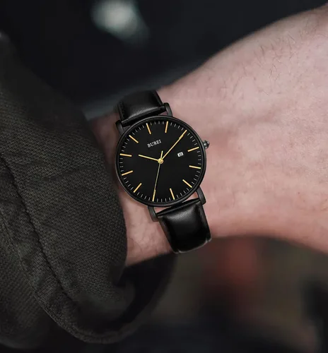 Miniatura 6 de BUREI - Reloj de pulsera analógico para hombre con fecha, extensible de malla de acero inoxidable