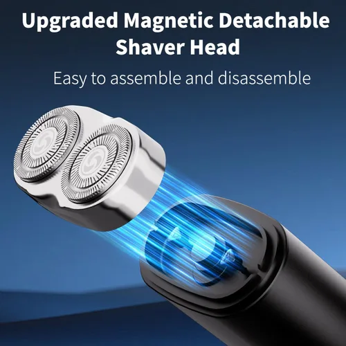 Miniatura 6 de Mini afeitadora eléctrica de doble cabeza, maquinilla de afeitar eléctrica portátil para hombres, tamaño de bolsillo, lavable, doble cabeza