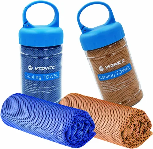 Miniatura 20 de YQXCC Paquete de 2 toallas de enfriamiento (47 x 12 pulgadas) toalla de hielo para cuello, toalla suave y transpirable, toalla fresca de microfibra