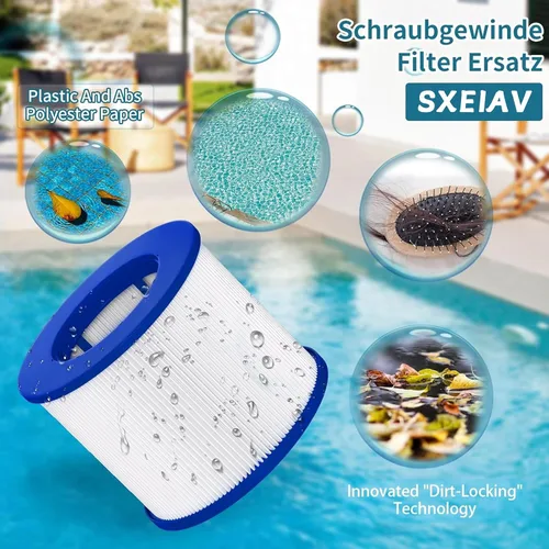 Miniatura 5 de Cartuchos de filtro roscados de repuesto para bañera de hidromasaje, filtros de spa de bañera de hidromasaje atornillados para todos los tinas