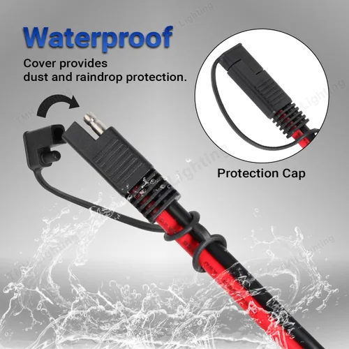 Miniatura 5 de TMH Cable de extensión SAE de 10 AWG – Arnés de cables de desconexión rápida SAE a SAE de 15 pies, conector SAE, cable de extensión de panel solar