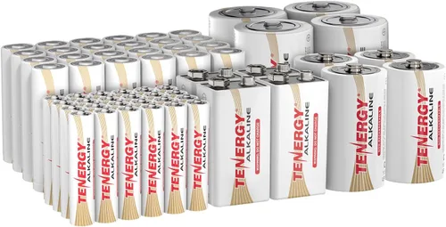 Tenergy Paquete de 60 pilas alcalinas, paquete de 24 pilas AA, paquete de 24 pilas AAA, paquete de 4 de tamaño C, paquete de 4 de tamaño D y paquete