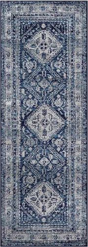 Miniatura 11 de Hauteloom Nelsonville - Alfombra tradicional bohemia para sala de estar, dormitorio, color gris, blanco, 6 pies 7 pulgadas x 9 pies
