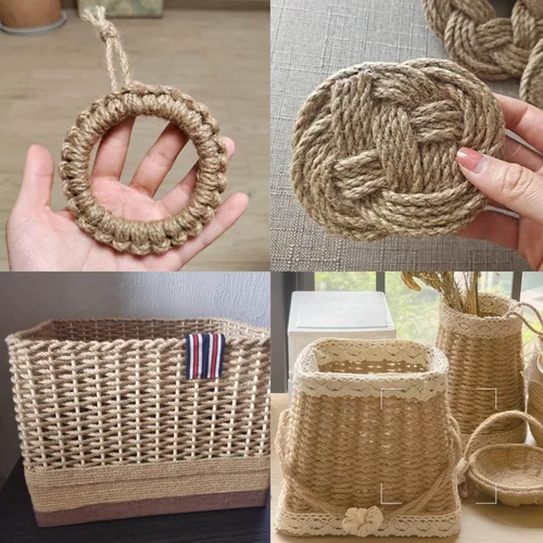 Miniatura 5 de Cuerda de yute de 0.236 in, cuerda trenzada de yute de 164 pies, cuerda gruesa y resistente para obras de arte, agrupación, decoración del hogar