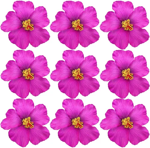 Miniatura 11 de Arvintas 20 flores azules hawaianas de imitación de hibisco, flores hawaianas para fiesta de verano, bricolaje, flores de hibisco de espuma
