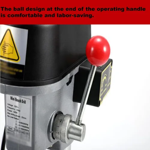 Miniatura 4 de Mini Prensa de taladro de banco, banco de trabajo portátil de taladro de 110 V 340 W, herramienta de reparación de perforación artesanal ligera