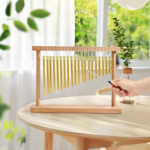 Miniatura 5 de 20-NOTE - Campanilla de viento de una hilera, instrumento de percusión musical de 20 barras con mazo para decoración de aula, oficina, regalo