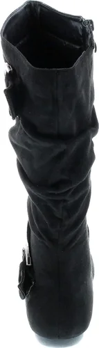 Miniatura 4 de Forever Link Klein-70 - Botas de tacón plano con hebilla y punta redonda cerrada para mujer
