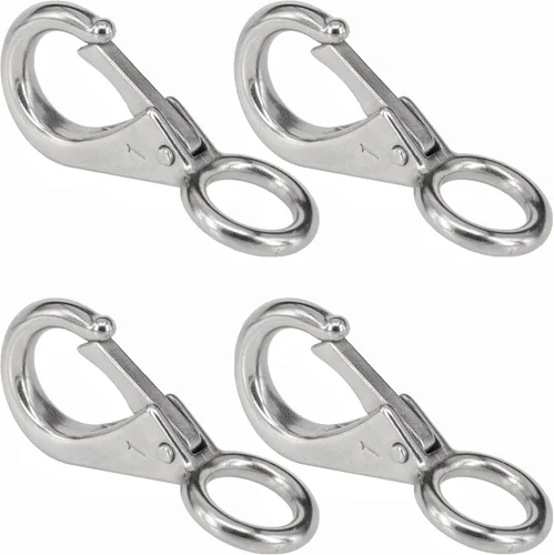 Miniatura 9 de Stainless Steel 316 Spring Snap Hook – Fixed Eye Clip for Boat, Flag Pole, Keychain, Car Keys Rustproof Snap Shackle with High-Strength Locking