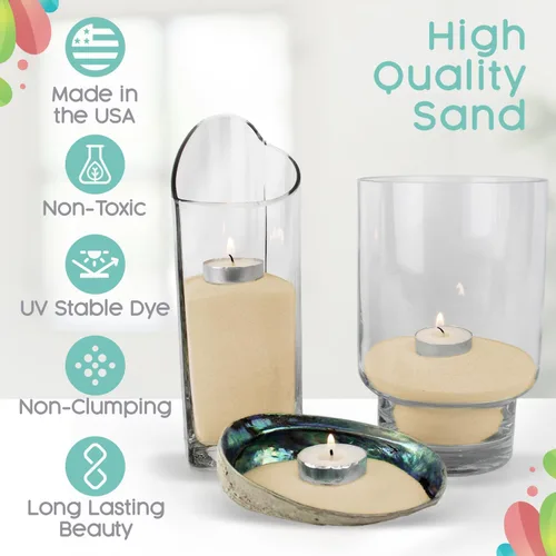 Miniatura 6 de Sandsational Sparkle Arena Champagne Unity - 1.5 libras (22 onzas), arena de color beige para bodas, relleno de jarrón, decoración del hogar, Champán
