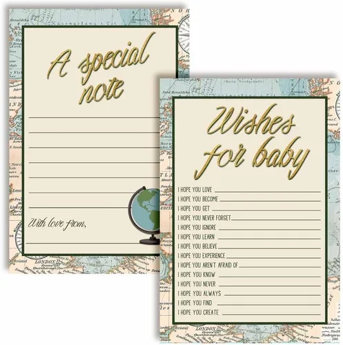 Amanda Creation Adventure Awaits Baby Wishes Cards 20, 4 x 6 pulgadas, gran recuerdo y actividad divertida para baby showers, deseos para recuerdos
