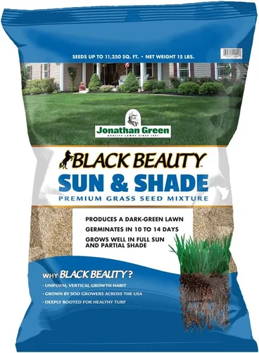 Jonathan Green (12004) Black Beauty Sun & Shade - Semilla de césped de temporada fría (15 libras)