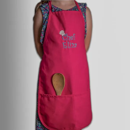 Miniatura 5 de Delantal de chef con cualquier nombre hecho en los Estados Unidos, bordado de primera calidad, para niños, niñas, niños, diversión en la cocina