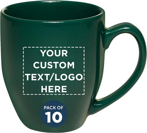 Miniatura 29 de DISCOUNT PROMOS Juego de 10 tazas de café grandes de 16 onzas, paquete a granel, perfectas para té, espresso, capuchino, cacao caliente, color verde