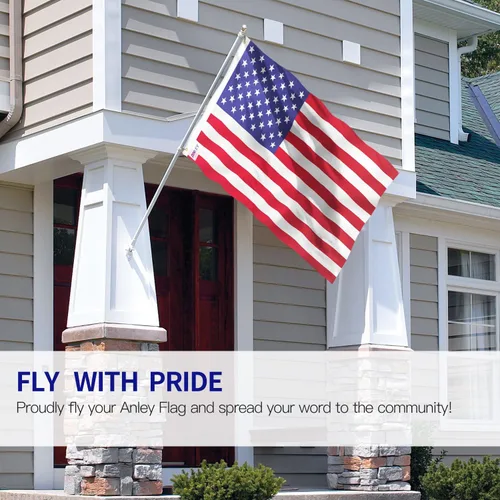Miniatura 4 de Anley Fly Breeze - Bandera nacional estadounidense de poliéster de 3 x 5 pies, color vivo y a prueba de decoloración, cabecera de lona y doble