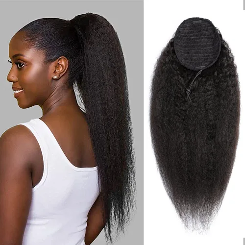Miniatura 16 de Extensiones de cola de caballo con correa de cabello humano rizado, 100% cabello brasileño sin procesar, cola de caballo, pasta mágica con clip