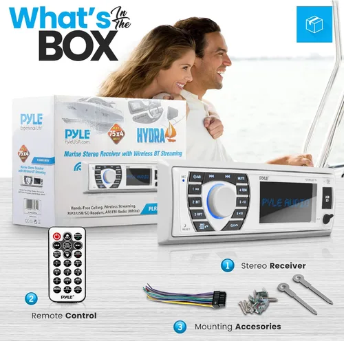 Miniatura 6 de Pyle Altavoces de torre de wakeboard marinos impermeables + paquete estéreo receptor marino Bluetooth Sistema de audio Bluetooth para barco de 300