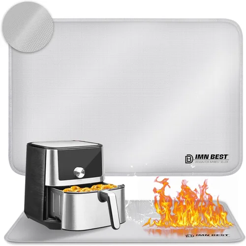 Miniatura 8 de Tapete resistente al calor para sitio de freidora de aire, tapete de silicona ignífugo para encimera de cocina, antideslizante e impermeable